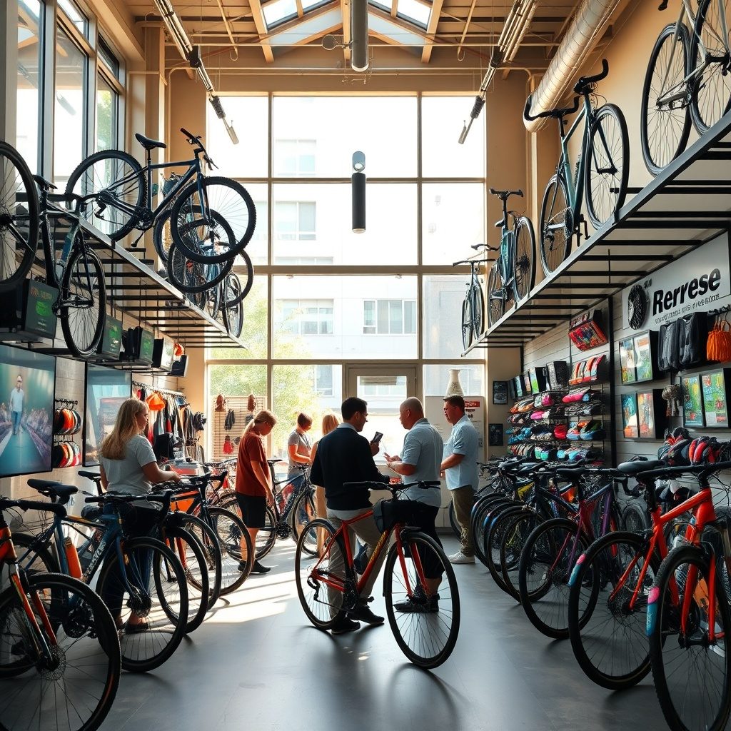 Urban bicycles on display