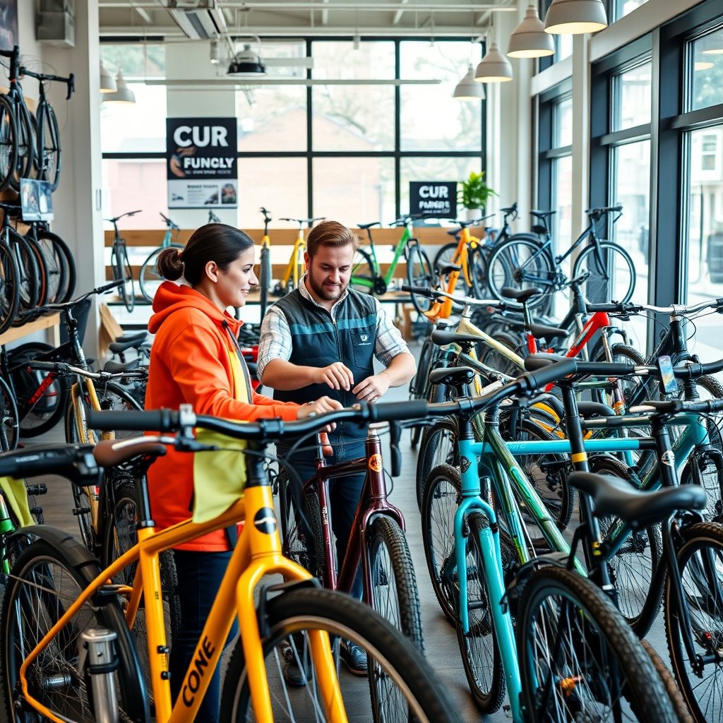 Bikeshop team working together