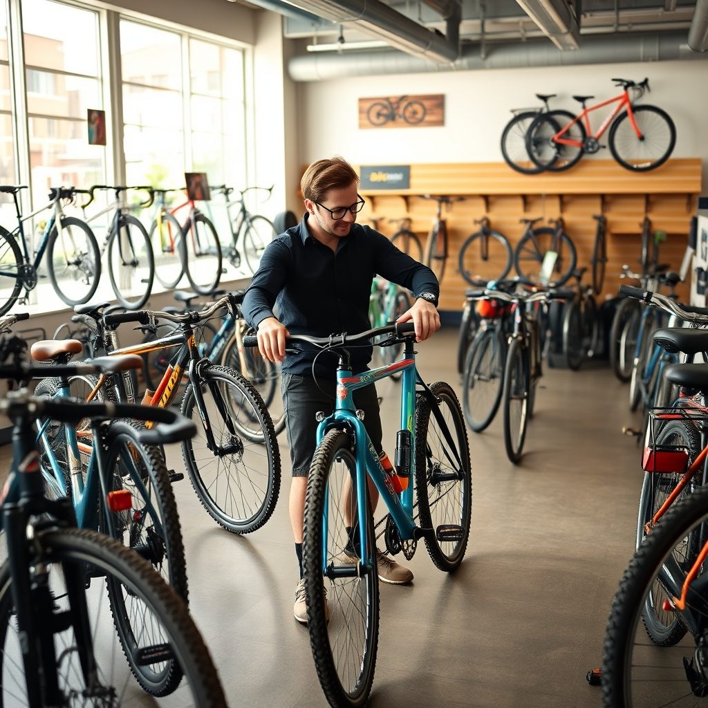 Test ride at Bikeshop