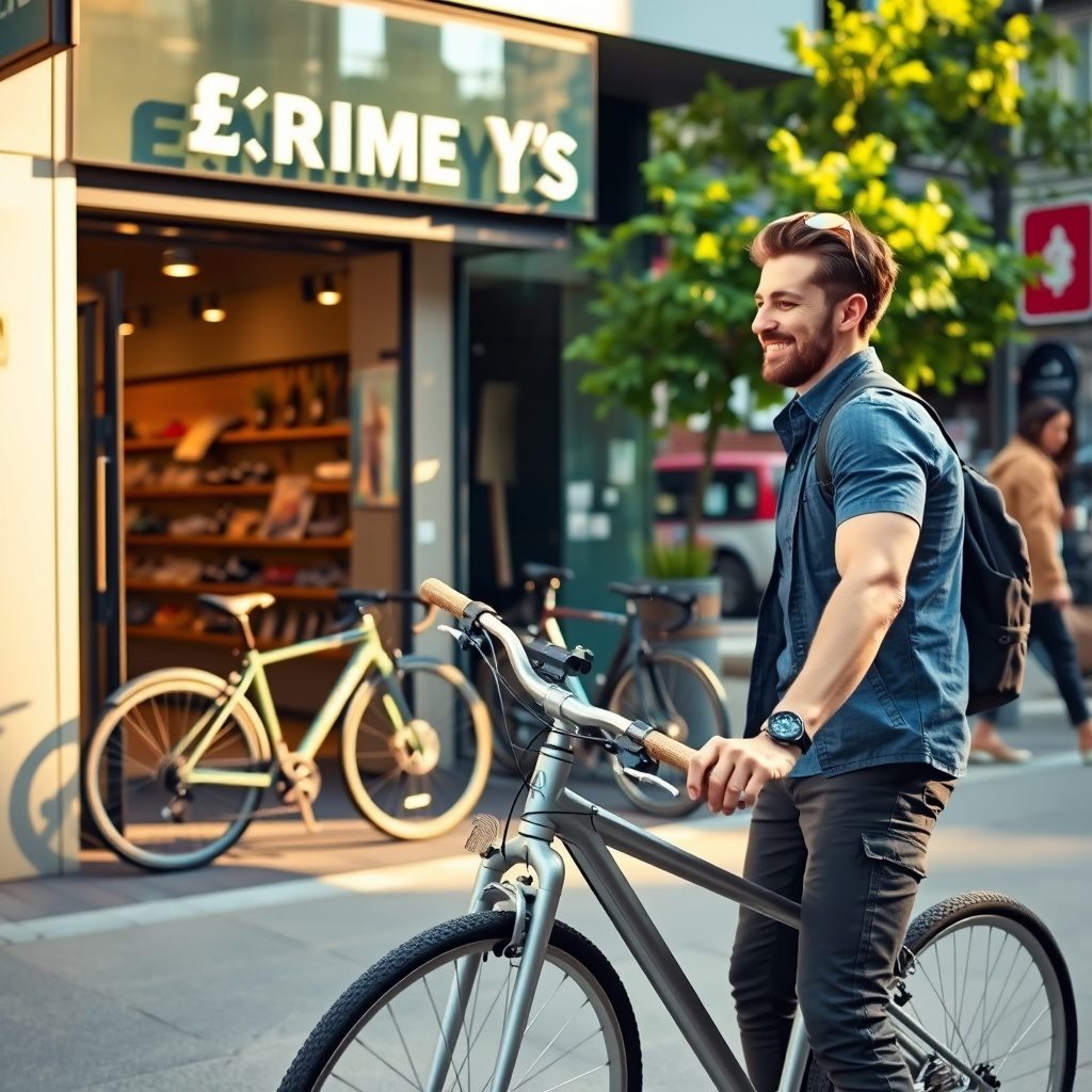 Urban cyclist riding a bike in the city